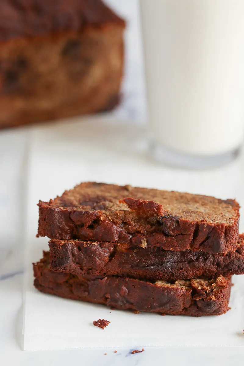 low carb chocolate chip banana bread