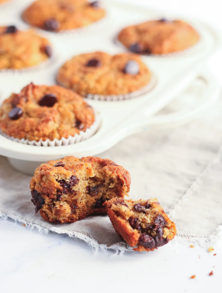 low carb chocolate chip banana muffins